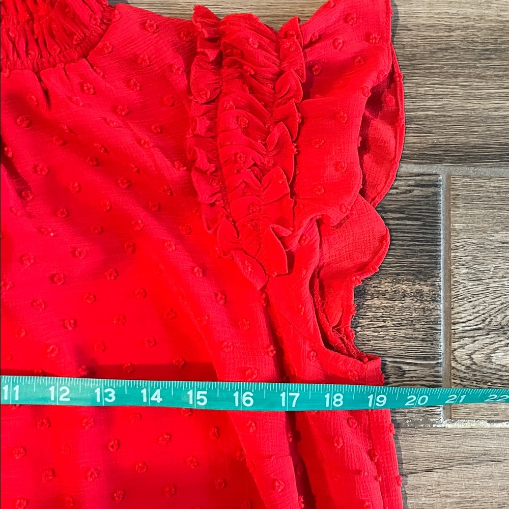 CeCe Vibrant Red Ruffle Dress - Picture 4 of 9